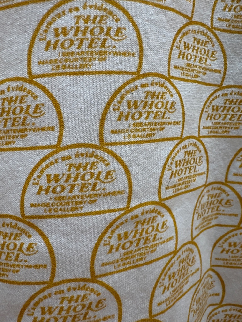 Zara Men’s White Sweatshirt with Mustard and Grand Hotel Blue Print Size Small - Picture 8 of 9